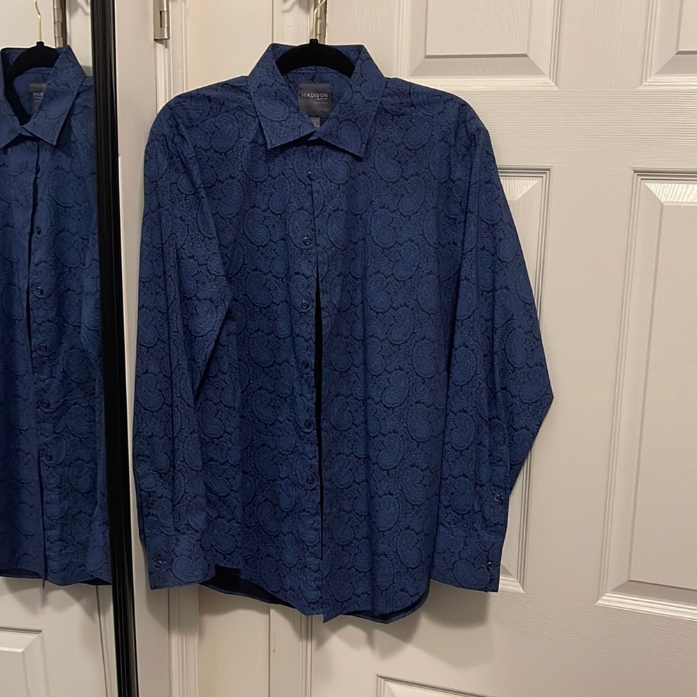 Blue and Black Dress Shirt